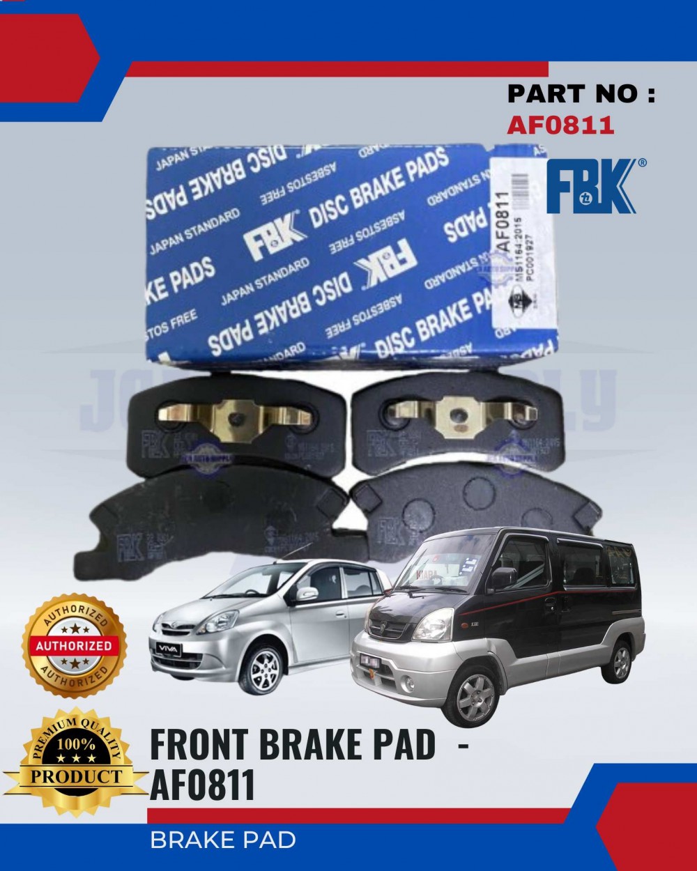 Perodua Viva Juara Front Disc Brake Pad FBK AF0811